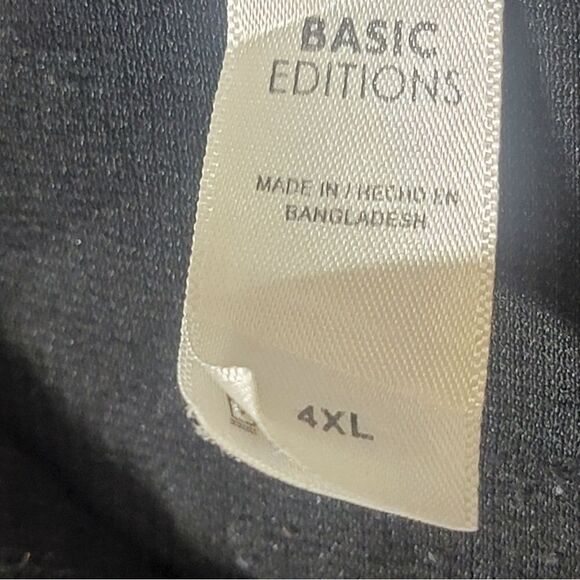 Basic Editions Mens Black/Blue Polo Shirt Solid Cotton Collared Big & Tall 4XL - Picture 8 of 10